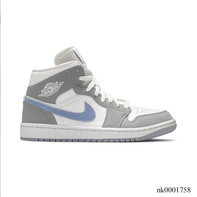 Alternative view of Air Jordan 1 Mid Wolf Grey Aluminum Shoes Sneakers