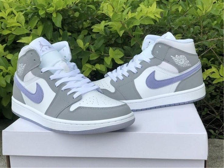 Air Jordan 1 Mid Wolf Grey Aluminum Shoes Sneakers - Image 5