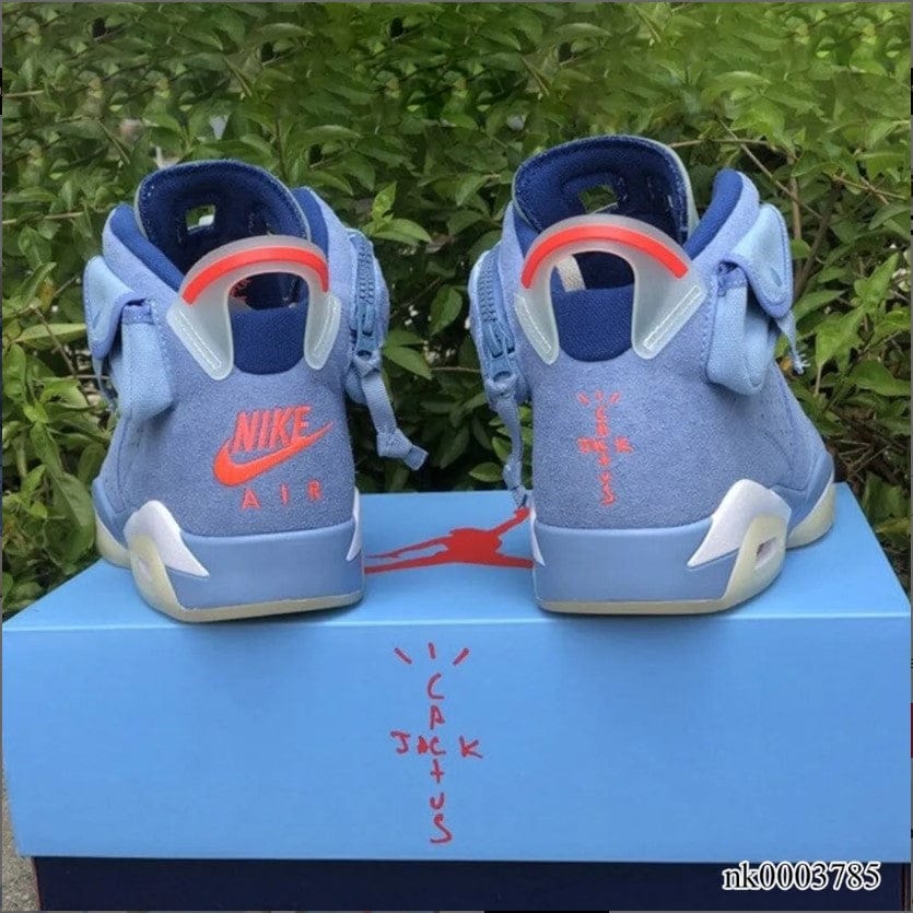 Air Jordan 6 x Travis Scott Houston Oilers Light Blue Shoes Sneakers - Image 5