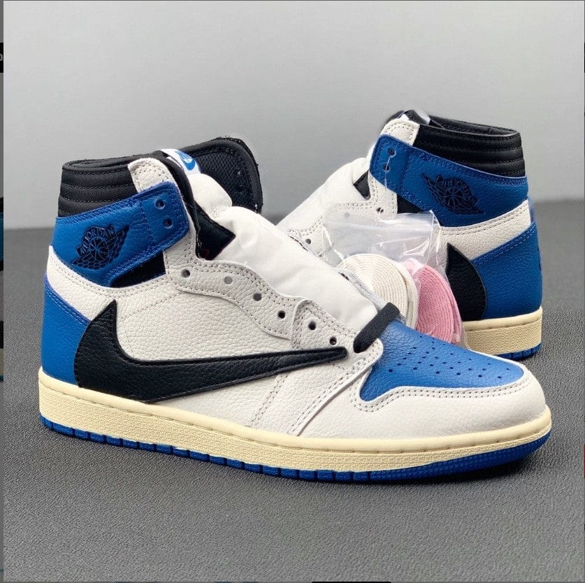 Travis Scott x Fragment x AJ 1 High “Military Blue” Shoes Sneakers - Image 5
