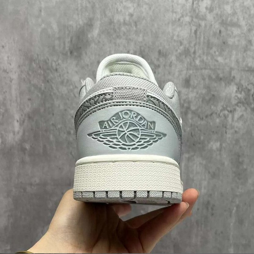 Air Jordan 1 Low PRM Grey Elephant Print Shoes Sneakers - Image 5