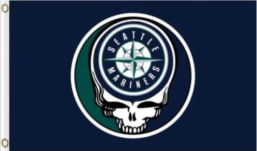 Seattle Mariners Dead Skull Flag 3X5Ft Banner USA Polyester with Brass Grommets