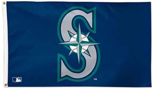 Seattle Mariners Logo Sport Flag 3X5Ft Banner USA Polyester with Brass Grommets