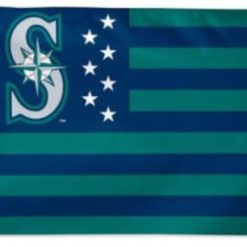Seattle Mariners Stars & Stripes Flag 3X5Ft Banner USA Polyester with Brass Grommets