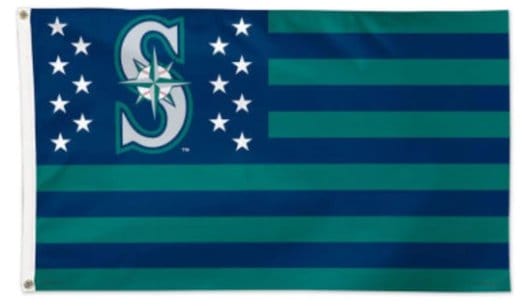 Seattle Mariners Stars & Stripes Flag 3X5Ft Banner USA Polyester with Brass Grommets