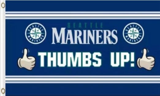 Seattle Mariners Stripes Flag 3X5Ft Banner USA Polyester with Brass Grommets