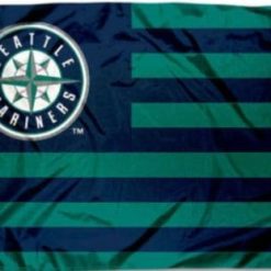 Seattle Mariners Stripes Sport Flag 3X5Ft Banner USA Polyester with Brass Grommets