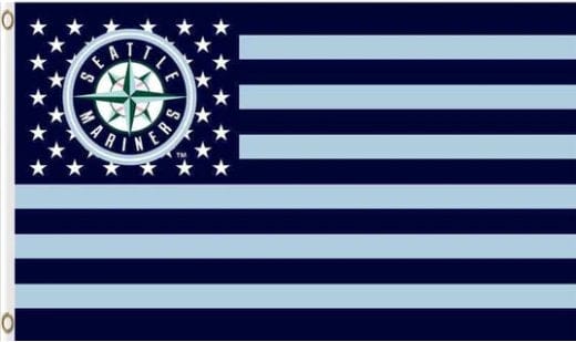 Seattle Mariners US Flag 3X5Ft Banner USA Polyester with Brass Grommets