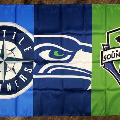 Seattle Seahawks Mariners Sounders FC Flag 3x5 ft Sports Banner Man-Cave Garage