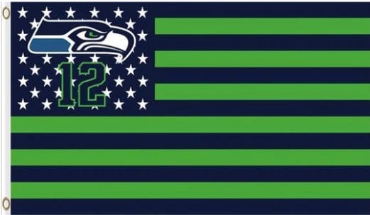 Seattle Seahawks Star and Stripes Flag 3X5 Ft Polyester Banner USA 90x150cm