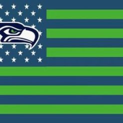 Seattle Seahawks Star and Stripes US Flag 3X5 Ft Polyester Banner USA 90x150cm