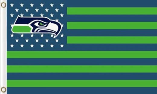 Seattle Seahawks Star and Stripes US Flag 3X5 Ft Polyester Banner USA 90x150cm