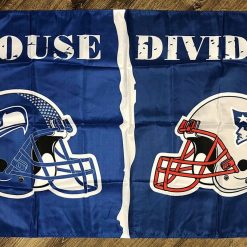 Seattle Seahawks vs New England Patriots House Divided Flag 3x5 ft Banner