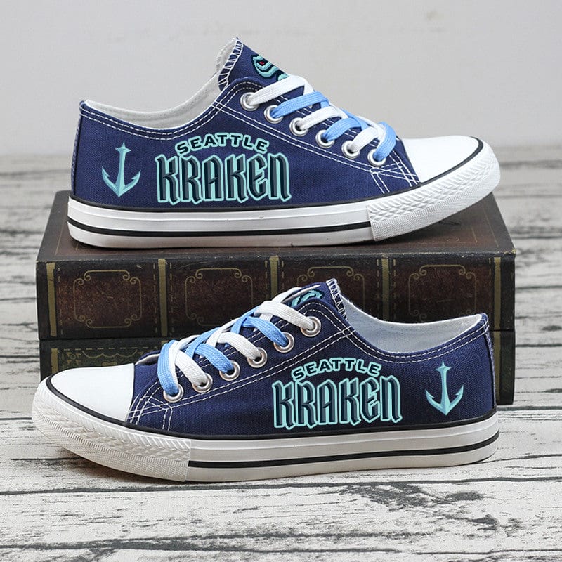 Seattle Kraken  Low Top Canvas Sport Sneakers Shoes For Men Women Fans