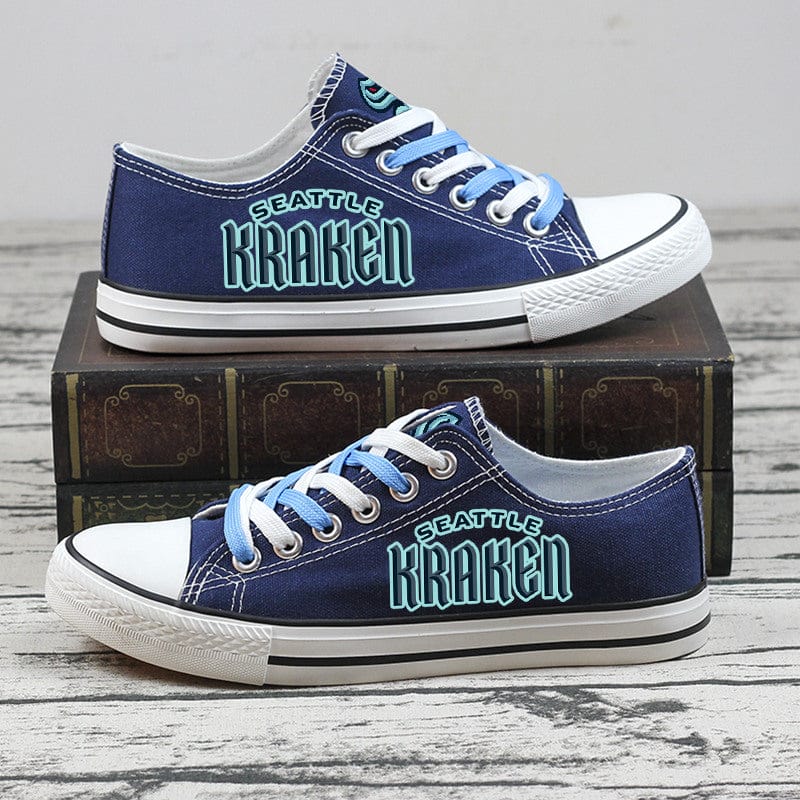 Alternative view of Seattle Kraken  Low Top Canvas Sport Sneakers Shoes For Men Women Fans