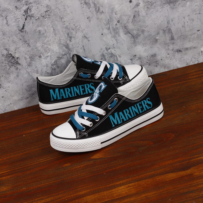 Alternative view of Seattle Mariners Limited Print Low Top Canvas Shoes Sport Sneakers For Men Women Fans