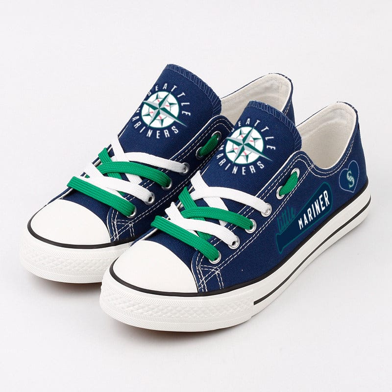 Alternative view of Seattle Mariners Limited Print Low Top Canvas Shoes Sport Sneakers For Men Women Fans