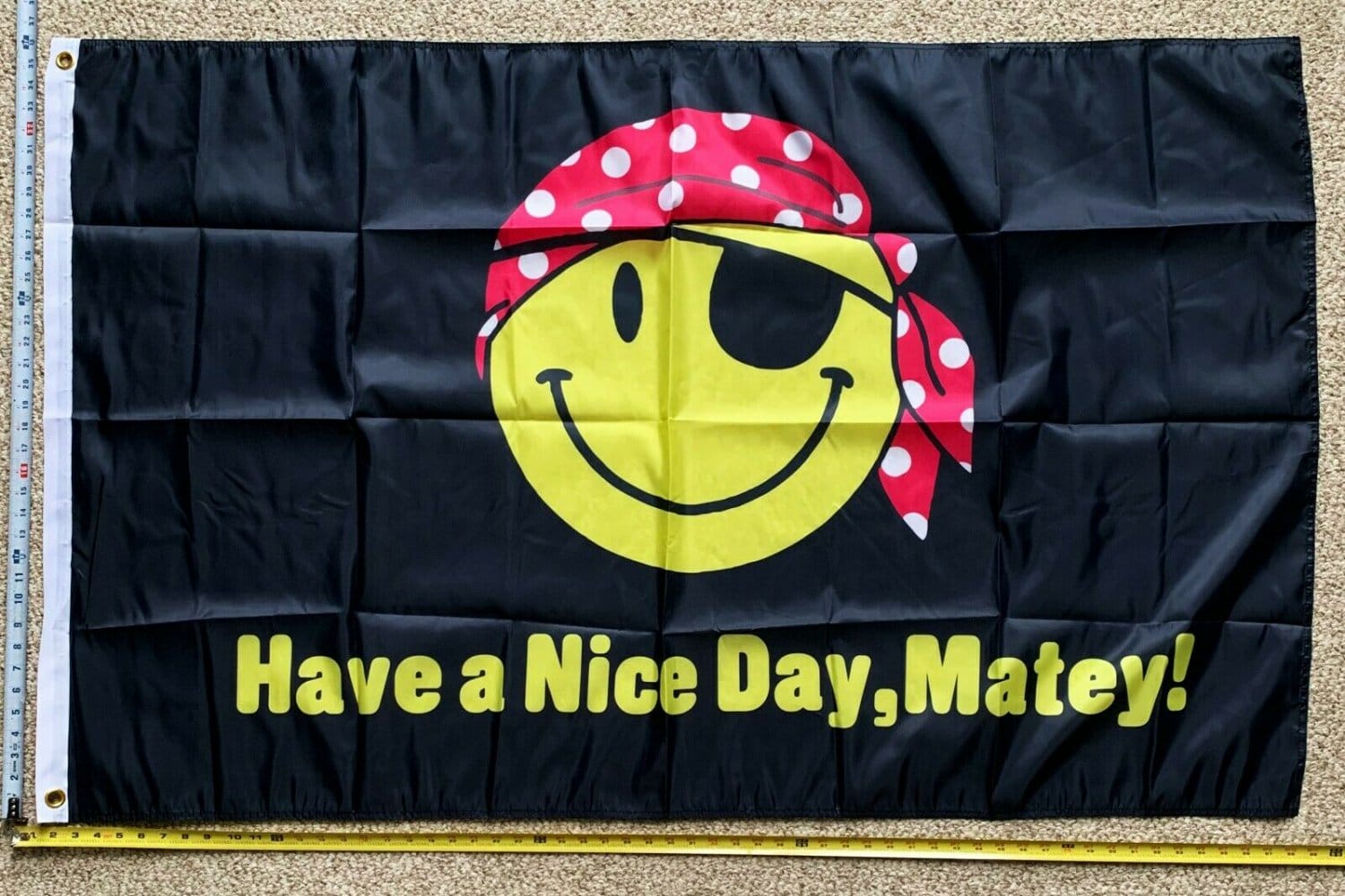 Smile Flag Smile Face Bandana Beer Party Trump Funny Cool Sign USA 3x5'