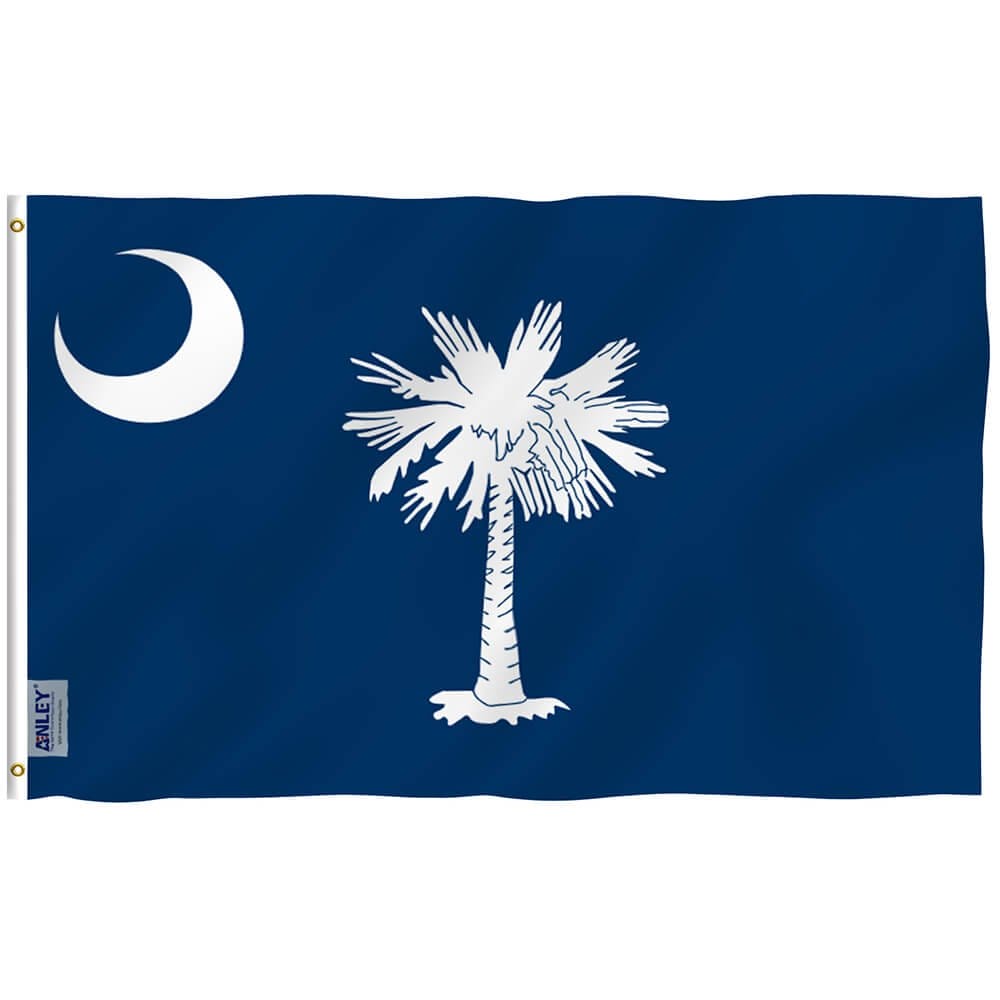 South Carolina State Polyester Flag - South Carolina SC Flag with Brass Grommets 3X5Ft Banner USA