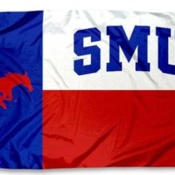 Southern Methodist Mustangs USA Flag 3X5 Banner Polyester with 2 Brass Grommets