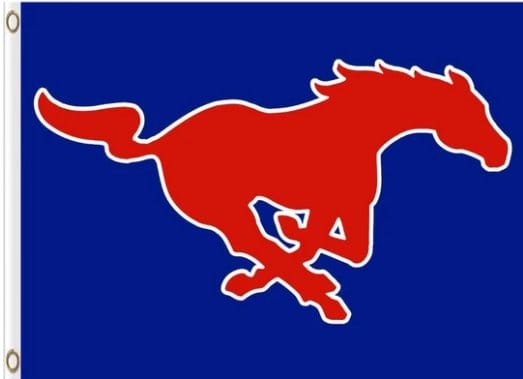 Southern Methodist Mustangs USA Flag 3X5ft Banner Polyester with 2 Brass Grommets