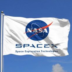SpaceX Flag White 3x5Ft Banner