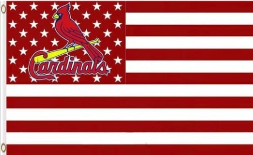St. Louis Cardinals Star And Stripes Nation American Flag 3X5Ft Banner Polyester with Brass Grommets