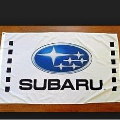 Subaru White Car Flag 3X5 Ft Polyester Banner USA 90x150cm