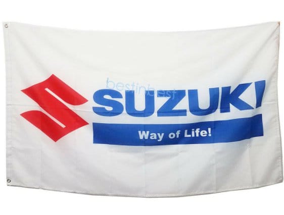 Suzuki Racing Flag 3X5 Ft Polyester Banner USA 90x150cm