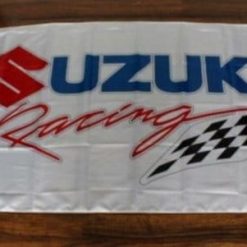 Suzuki Racing Team Flag White Red 3X5 Ft Polyester Banner USA 90x150cm