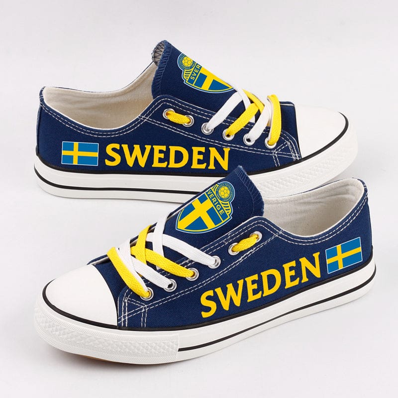 Sweden Low Top Canvas Sport Sneakers Shoes For Men Women Fans - Image 3