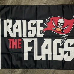 Tampa Bay Buccaneers Raise The Flags Flag 3x5 ft Black Banner Man-Cave