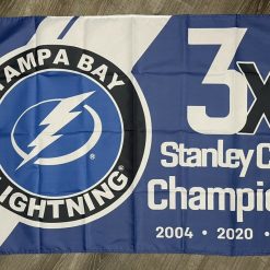 Tampa Bay Lightning Championship Flag 3x5 ft Sports Blue Banner Man-Cave