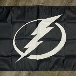 Tampa Bay Lightning Logo Flag 3x5 ft Hockey Sports Black Banner Man-Cave