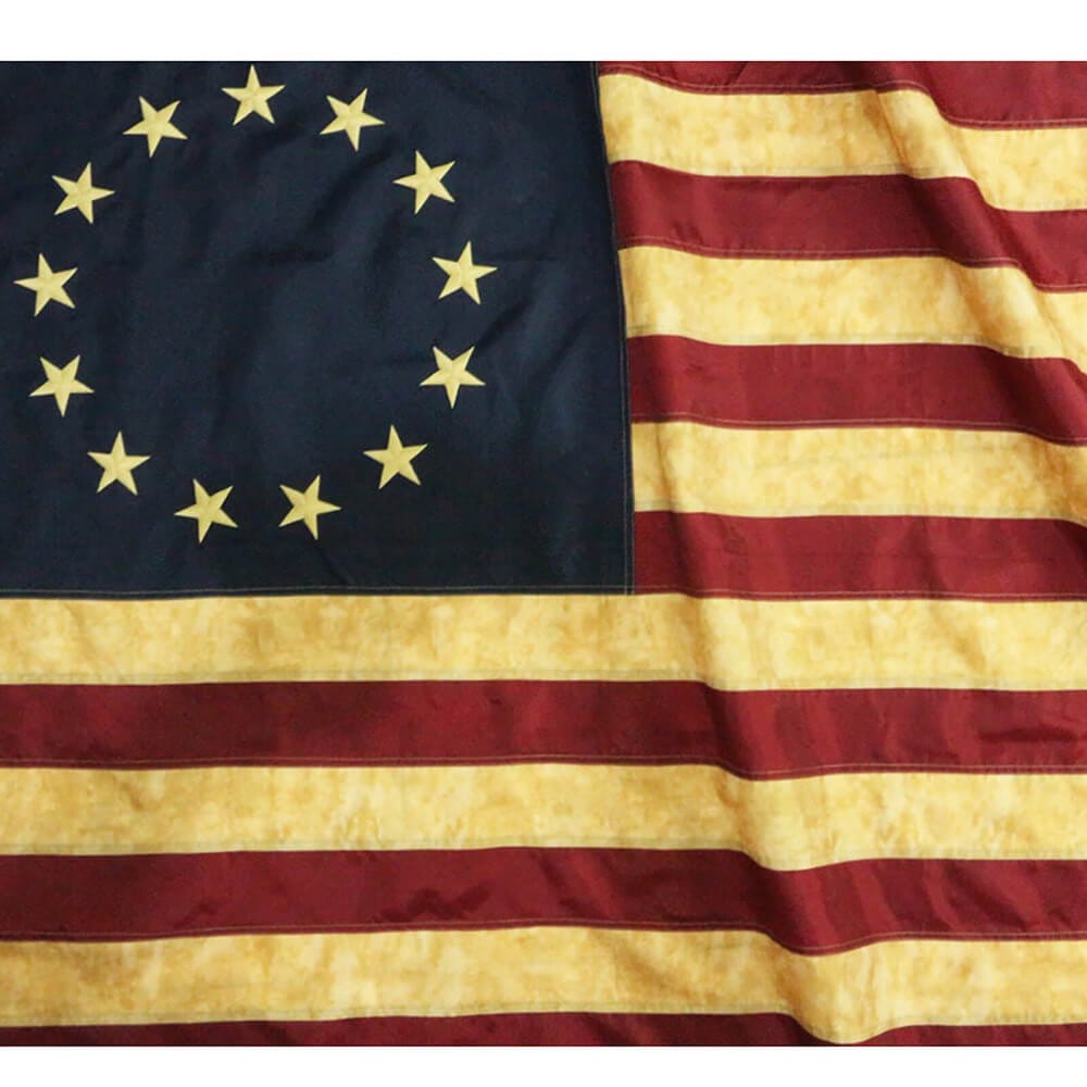 Tea-Stained Betsy Ross Flag with Brass Grommets 3X5Ft Banner USA