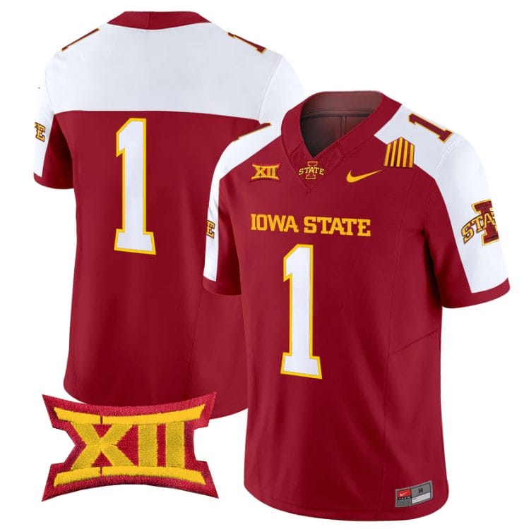 Team Jersey #1 Iowa State Cyclones 2025 Vapor Limited Stitched Cardinal Alter