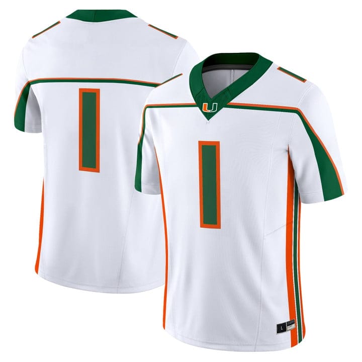 Team Jersey #1 Miami Hurricanes Throwback 2025 Vapor Limited Stitched