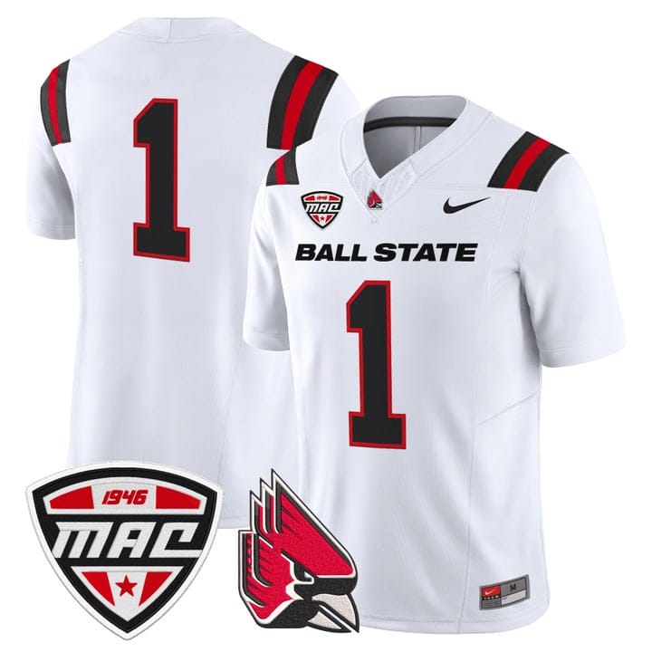 Alternative view of Team Jersey #1 Ball State Cardinals 2025 Vapor Limited Stitched
