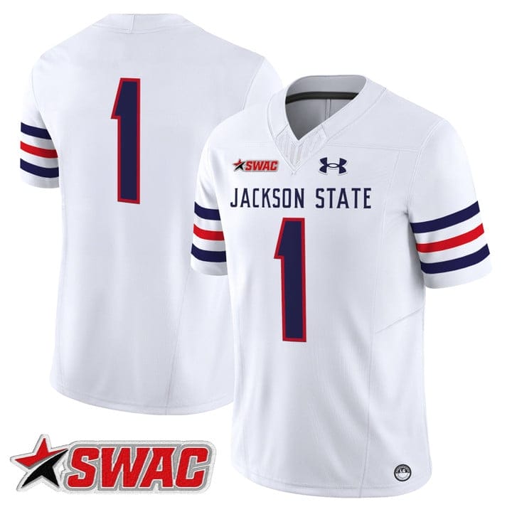 Alternative view of Team Jersey #1 Jackson State Tigers 2025 Vapor Limited Stitched