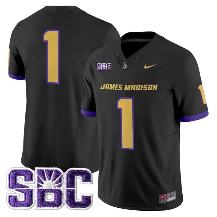 Alternative view of Team Jersey #1 James Madison Dukes 2025 Vapor Limited Stitched