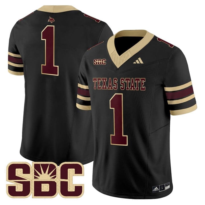 Alternative view of Team Jersey #1 Texas State Bobcats 2025 Vapor Limited Stitched