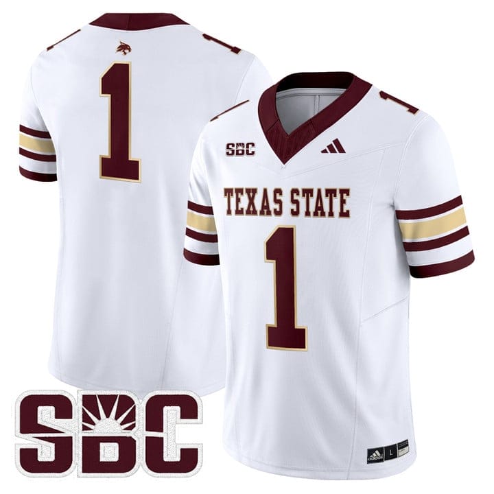 Team Jersey #1 Texas State Bobcats 2025 Vapor Limited Stitched