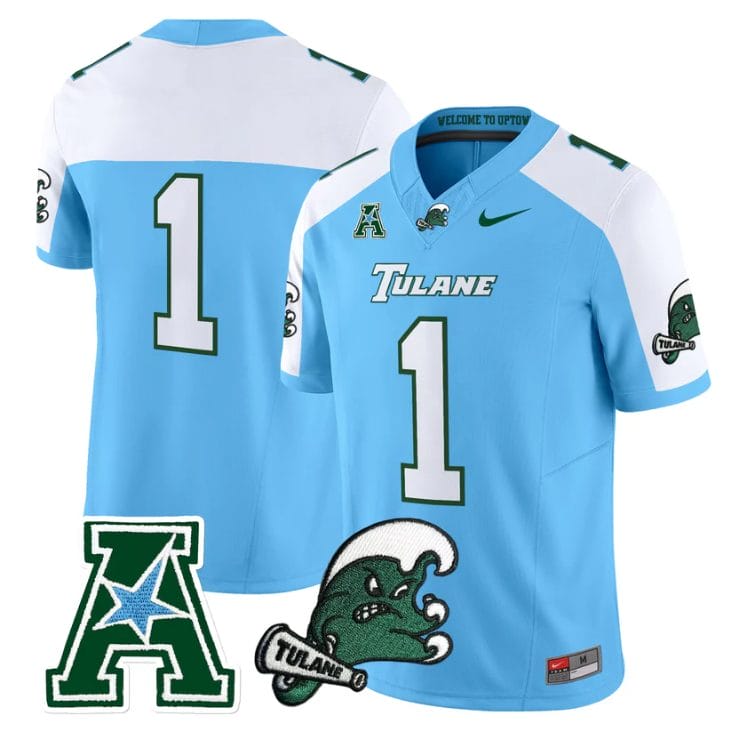 Team Jersey #1 Tulane Green Wave 2025 Vapor Limited Stitched