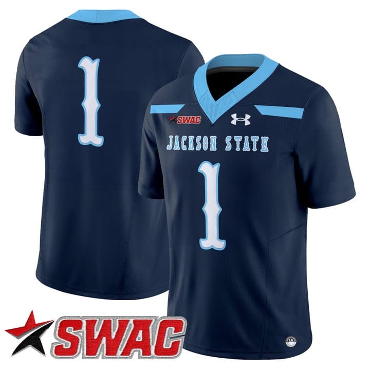 Alternative view of Team Jersey #25 Jackson State Tigers 2025 Vapor V2 Limited Stitched