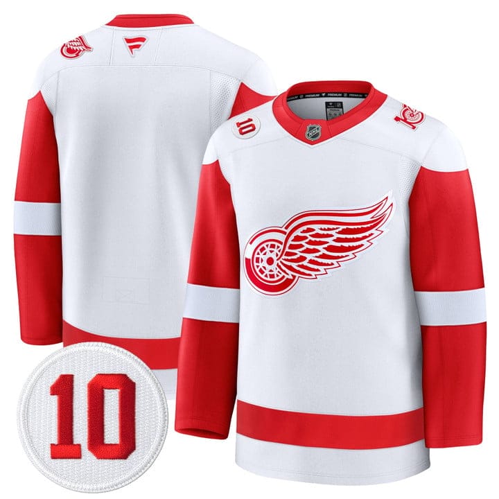Team Jersey #25 Detroit Red Wings #10 Alex Delvecchio Honoring Stitched - Image 2
