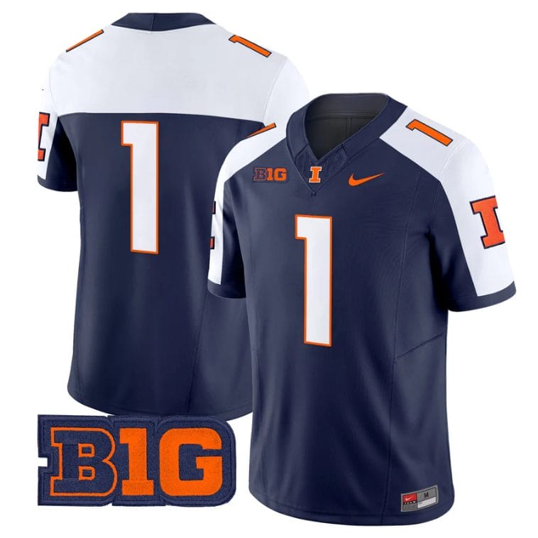 Alternative view of Team Jersey #5 Illinois Fighting Illini 2025 Vapor Limited Stitched