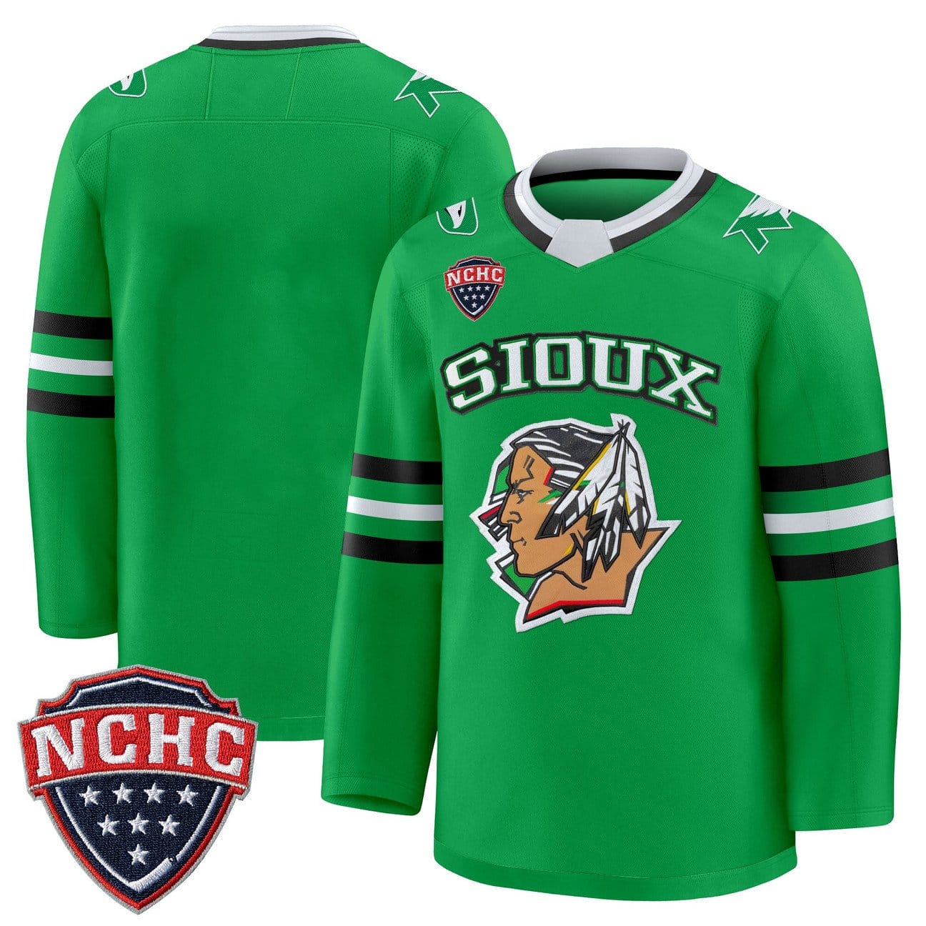 Alternative view of Team Jersey North Dakota Fighting Hawks 2025-26 Stitched