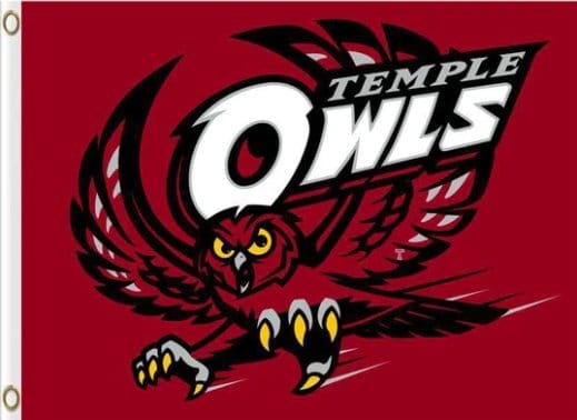 Temple Owls Club Flag 3X5ft Banner USA Polyester with 2 Brass Grommets