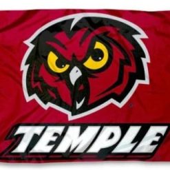 Temple Owls Flag 3X5ft Banner USA Polyester with 2 Brass Grommets