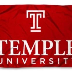 Temple Owls Red Flag 3X5ft Banner USA Polyester with 2 Brass Grommets